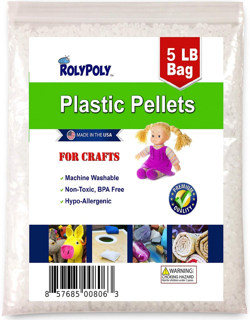 RolyPoly Poly Beads (5 LBS) Plastic Pellets for Filling & Stuffing Weighted Blankets, Vests, Reborn Dolls, Stuffed Animals, Draft Stoppers, | Machine Washable & Dryable || Made in USA - Image 2